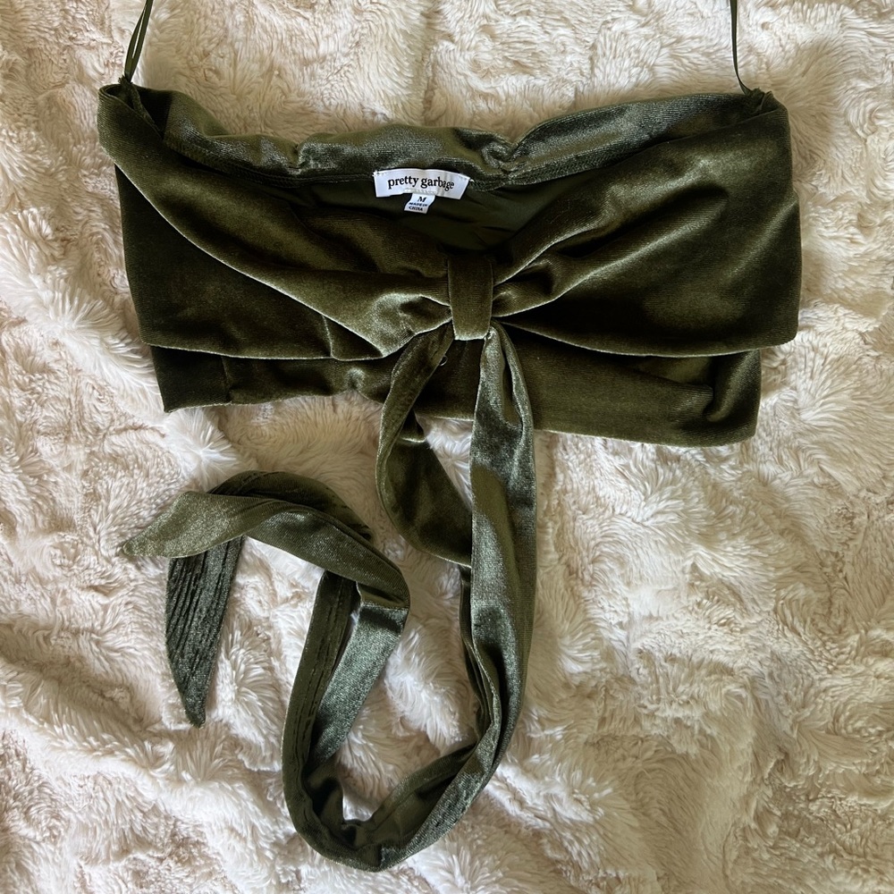 NWOT Pretty Garbage velvet tie tube top